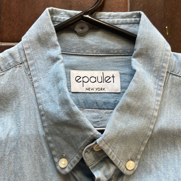 Epaulet NYC - soft chambray button down with club collar - Picture 2 of 4